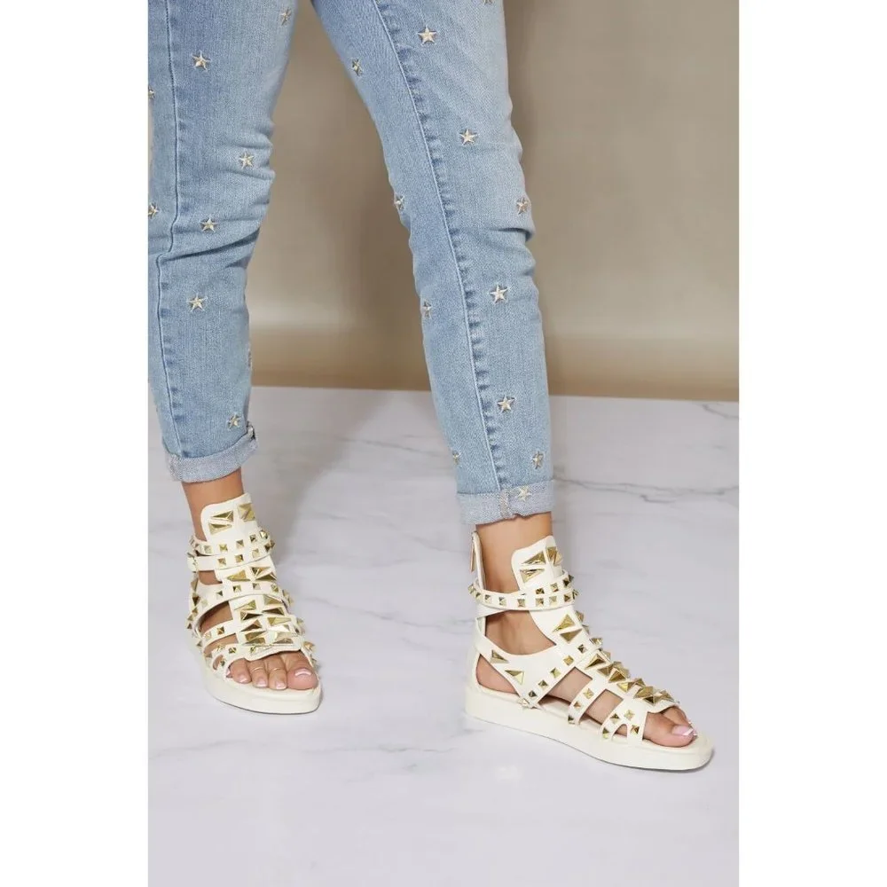 Studded Chunky Sole Gladiator Sandals - Picture 4 of 5